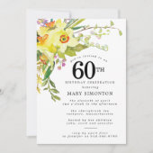 Rustic Boho Yellow Daffodil 60th Birthday Kaart (Voorkant)