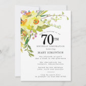 Rustic Boho Yellow Daffodil 70th Birthday Kaart (Voorkant)