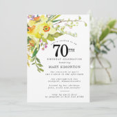 Rustic Boho Yellow Daffodil 70th Birthday Kaart (Staand voorkant)