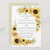 Rustic Boho Yellow Sunflower Summer Wedding Kaart (Voorkant / Achterkant)