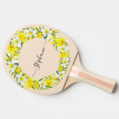 Rustic Boho Yellow Waterverf Daffodil Custom Tafeltennisbatje (Zijkant)
