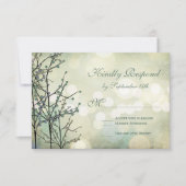 Rustic Bokeh Blossoms Wedding RSVP-kaarten RSVP Kaartje (Voorkant)