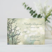 Rustic Bokeh Blossoms Wedding RSVP-kaarten RSVP Kaartje (Staand voorkant)