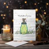 Rustic Bokeh Mouse Firefly Mason Jar Shower Invita Kaart