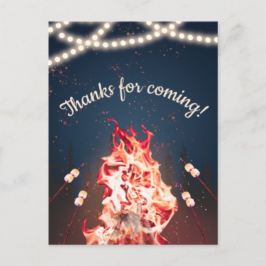 Rustic Bonfire en Marshmallow Dank u Briefkaart (Voorkant)