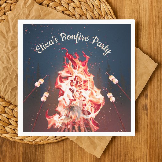 Rustic Bonfire en Marshmallows Paper Napkin Servet