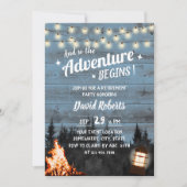 Rustic Bonfire Lantern Dusty Blue Barn Retirement Kaart (Voorkant)