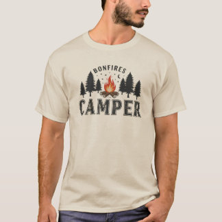 Rustic Bonfires Camper Night Forest Design T-shirt
