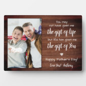 Rustic BONUS DAD Poem Custom Photo Vaderdag Fotoplaat (voorkant)