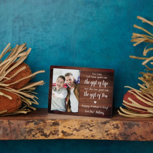 Rustic BONUS DAD Poem Custom Photo Vaderdag Fotoplaat (Zijkant)