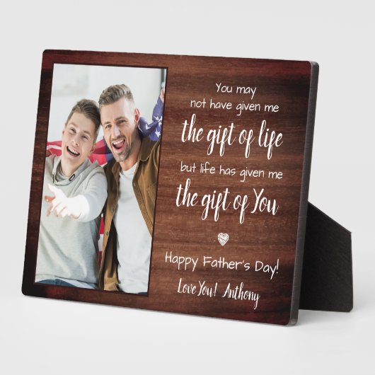 Rustic BONUS DAD Poem Custom Photo Vaderdag Fotoplaat (Zijkant)