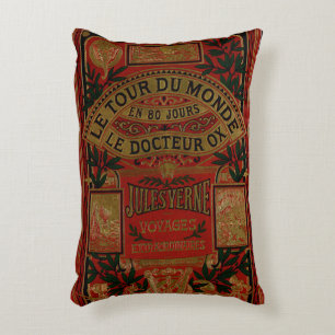 Rustic Book Hoesje Cushion Jules Verne Decoratief Kussen