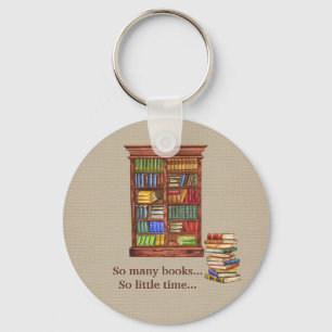 Rustic Book Lover Sleutelhanger   bewerkbare tekst