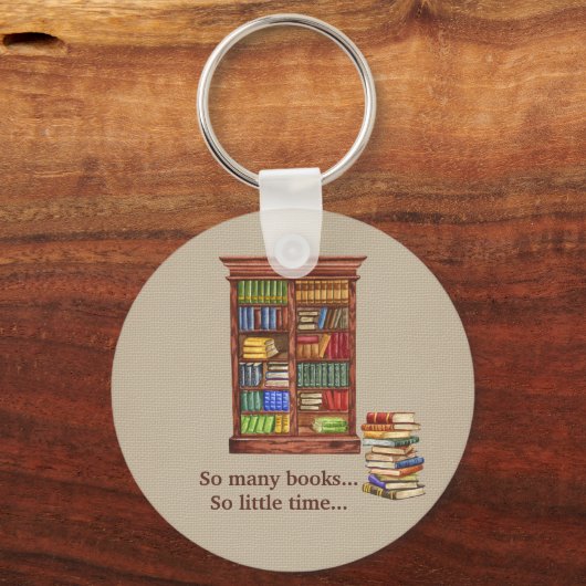 Rustic Book Lover Sleutelhanger | bewerkbare tekst (Voorkant)