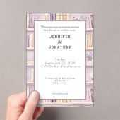 Rustic Book Lovers Print Wedding Invitation Acryl Uitnodigingen (Insitu (Draagbaar))