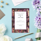 Rustic Book Lovers Print Wedding Invitation Acryl Uitnodigingen (Insitu (Huwelijk))