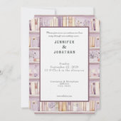 Rustic Book Lovers Print Wedding Invitation Kaart (Voorkant)