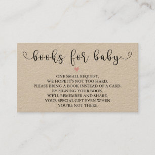 Rustic Books-aanvraag   Baby shower invoegen Informatiekaartje