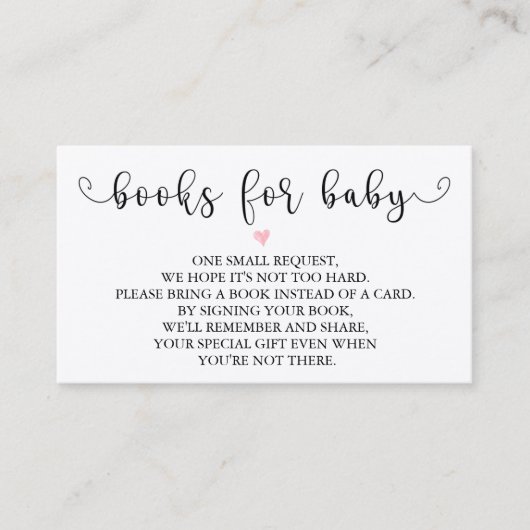 Rustic Books-aanvraag | Baby shower invoegen Informatiekaartje (Voorkant)