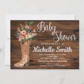 Rustic Boot Country Bridal Western Baby shower Kaart (Voorkant)
