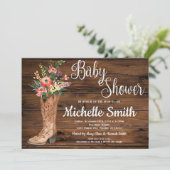 Rustic Boot Country Bridal Western Baby shower Kaart (Staand voorkant)