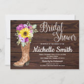 Rustic Boot Country Zonnebloem Bloemen Vrijgezelle Kaart (Voorkant)