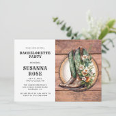 Rustic Boots Bachelorette Party Kaart (Staand voorkant)
