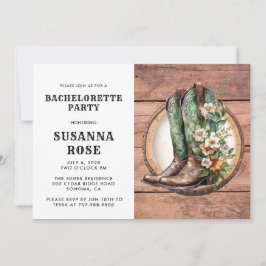 Rustic Boots Bachelorette Party Kaart