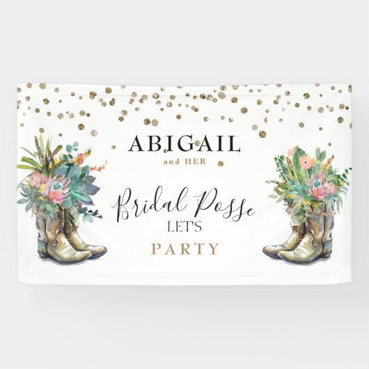 Rustic Boots Cactus Bachelorette Banner (Horizontaal)