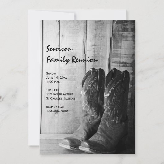 Rustic Boots Country Family Reunion Kaart (Voorkant)