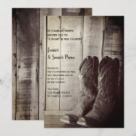 Rustic Boots Country Junior / Senior Prom Kaart