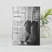 Rustic Boots Country Western Baby shower Kaart (Staand voorkant)