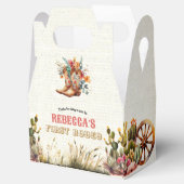 Rustic Boots Cowgirl 1st Rodeo Birthday Favor Box Bedankdoosjes (Geopend)