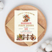 Rustic Boots Cowgirl 1ste Rodeo Birthday Uitnodigi Kaart