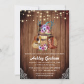 Rustic Boots Cowgirl Quinceañera 15e verjaardag Kaart (Voorkant)