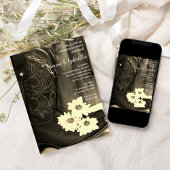 Rustic Boots Daisy Western Engagement Party Sepia Kaart