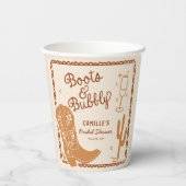 Rustic Boots en Bubbly Bruidsmeisjesfeest Papieren Bekers (Achterkant)