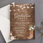 Rustic Boots Floral String Lights Graduparty Kaart<br><div class="desc">De Rots van de Partij van de Graduatie van het Koord van het Koord van Rowgirl (1) Voor verdere aanpassing, te klikken gelieve de "pas verder"verbinding aan en ons ontwerphulpmiddel te gebruiken om deze sjabloon te wijzigen. (2) Als u de voorkeur geeft aan Zelfkleerpapier/matte afwerking, kunt u overwegen het type...</div>