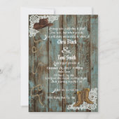 Rustic Boots & Lace Wedding Invite Kaart (Voorkant)