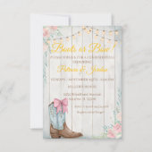 Rustic Boots or Bows Gender Reveal  Kaart (Voorkant)