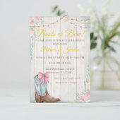 Rustic Boots or Bows Gender Reveal  Kaart (Staand voorkant)