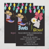 Rustic Boots or Bows Gender Reveal Kaart (Voorkant / Achterkant)