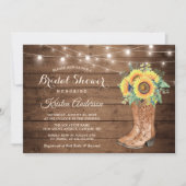 Rustic Boots String Lights Sunflower Vrijgezellenf Kaart (Voorkant)
