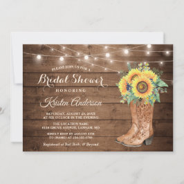 Rustic Boots String Lights Sunflower Vrijgezellenf Kaart
