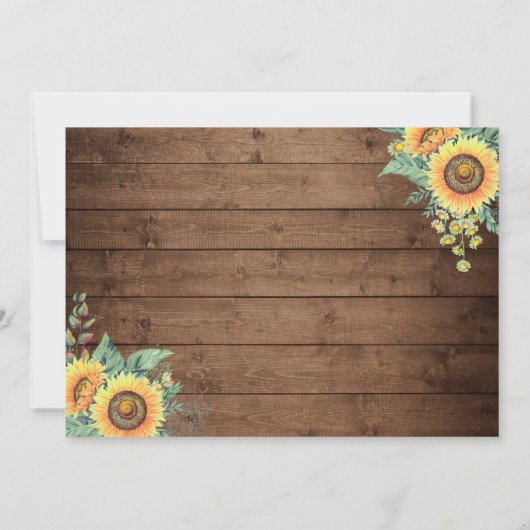 Rustic Boots String Lights Sunflower Vrijgezellenf Kaart (Achterkant)