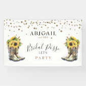 Rustic Boots Sunflower Bachelorette Banner (Horizontaal)