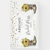 Rustic Boots Sunflower Bachelorette Banner (Verticaal)