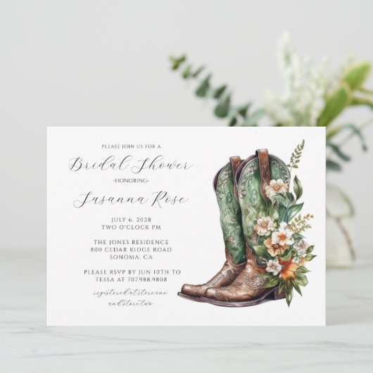 Rustic Boots Vrijgezellenfeest Kaart (Staand voorkant)