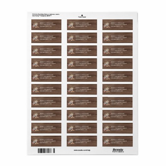 Rustic Boots Western Land String Lights Wedding Etiket (Full Sheet)