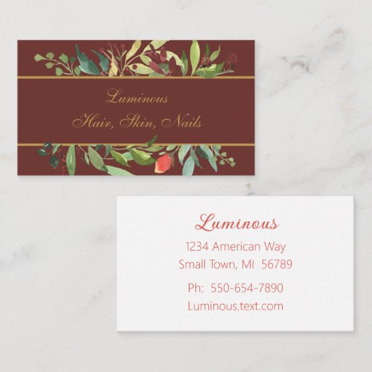 Rustic Border Framed Floral Visitekaartje (Voorkant / Achterkant)